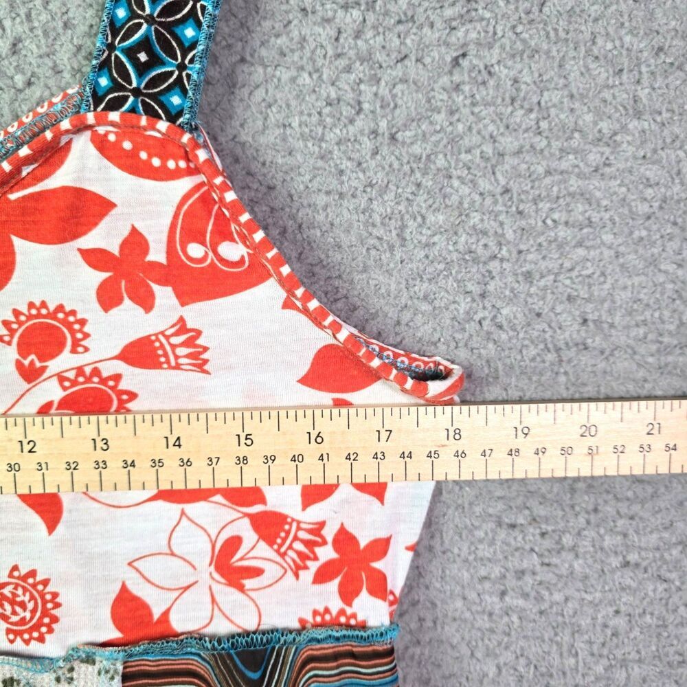 Hand Jive Patchwork Top Multicolor XXL Boho Handkerchief Hem Wearable Art - Picture 11 of 13